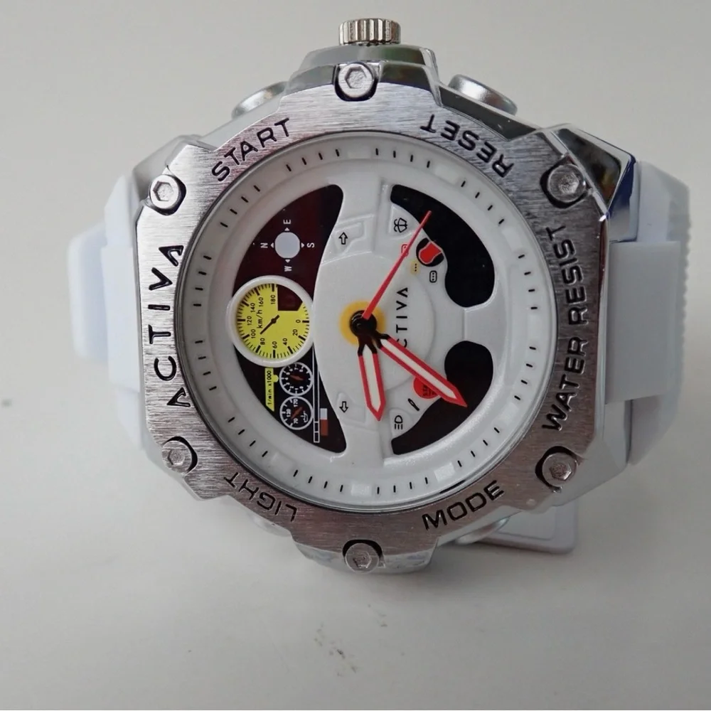 Activa X Invicta Digital Men's Watch - 55mm, White (ACW8092-004)